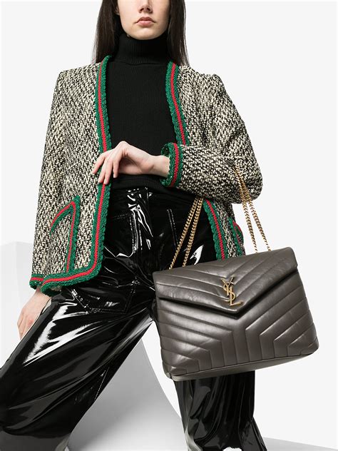 loulou ysl green|SAINT LAURENT Loulou medium quilted leather shoulder bag.